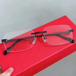Luxury men big rimless glasses frame pure-titanium multi-shaped cutting design s271 lightweight fashion eyeglasses 56-20-140 for prescription fullset case