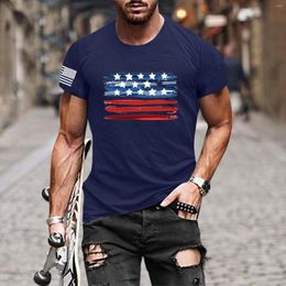 Men's T Shirts Pocket Shirt Pack Mens Summer Independence Day Fashion Casual Printed Short Sleeve Running Exercise