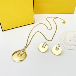 Designer Earring Gold Pendant Necklace For Mens Women Hoop Earrings Luxury Designers Jewellery Set Fashion Lock Chain Link New Neckl260K