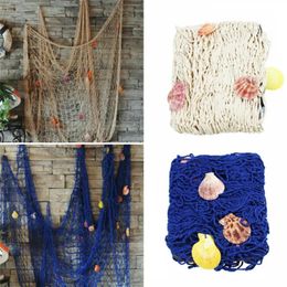 Wall Stickers Nautical Fishing Net Hanging The Mediterranean Sea Style Beach Party Shells Vintage HouseholdGarden Decoration Supplies 230928