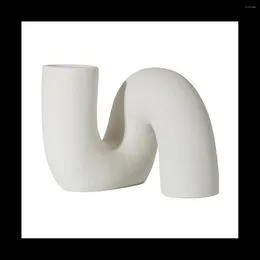 Vases Ceramic Vase Modern Minimalist Tube Shape Nordic Flower Pots For Interior Home Decor A