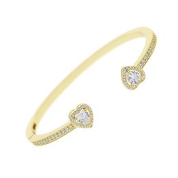 New Open Adjusted Size bracelet Drop Heart Arrow Cz Cubic Zirconia Paved Bling Fashion Lover Women Wedding Band Cuff Bangle Bracel266L