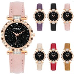 Wristwatches Net Red Tiktok- Watch Female Starry- Sky Summer Women's Si-mple Temperament Small Dial Casual Simple Women' Saat