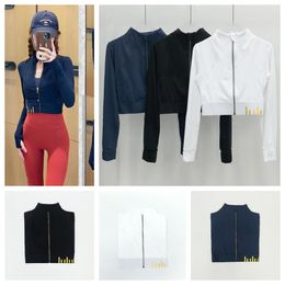 New Fashion Top Look Womens Lightweight Full Zip Running Track Jacket Workout Slim Fit Yoga Sportwear with Thumb Holes