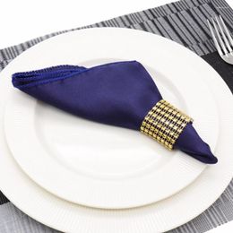 Table Napkin 5pcs 50cm Square Satin Napkins Solid Colour Handkerchief Cloth Wedding Decoration Home Textiles