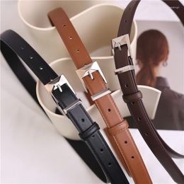 Belts Light And Mature Temperament Simple Silver Buckle Versatile Top Layer Belt Women's Fashionable Genuine Leather Coat Waist