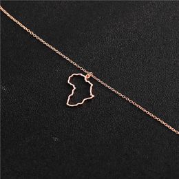 Outline Africa Map Necklace Country of South African Map Necklace Simple Adoption Ethiopia Africa Continent Necklaces jewelry244K