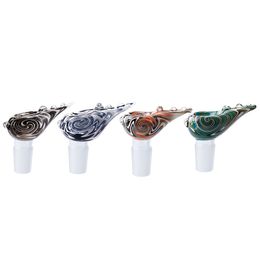 CSYC G040 Smoking Pipe Glass Bong Bowl 14mm 18mm Male Sea Shell Style Heady Colour Dab Rig Water Bubbler Pipes Bongs Dabber Tool Tobacco Smoking Bowls