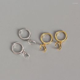Hoop Earrings 925 Silver Needle Tassel Moon Earring For Women Girls Party Wedding Korean Trendy Jewelry Eh400
