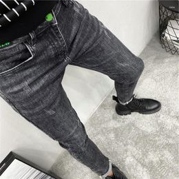 Men's Pants Informal Tight Jeans Elastic Leggings Korean Style Boyfriend 2023