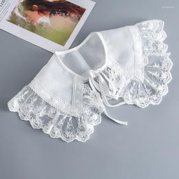 Bow Ties Linbaiway Girls Summer Bowknots Fake Collar For Women Shirt Detachable Collars Lace Lapel Neckwear Shoulder Wraps False