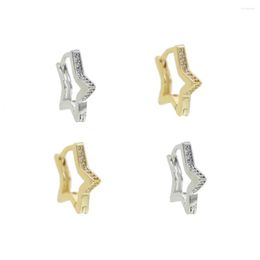 Stud Earrings Wholesale Factory Price 925 Sterling Silver Star Shape Earring For Lady Girl With Cz Paved Wedding Party