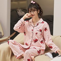 Women's Sleepwear 2023 Spring Autumn Plus Size 7XL Long Sleeve Cotton Pyjama Sets For Women Cute Print Suit Pyjama Homewear Home Clothes