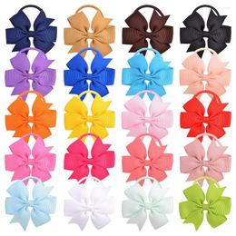 Hair Accessories 1PC Cute V-shaped Swallowtail Ribbed Ribbon Bow Girls Kids Elastic Bands Princess Children Ties