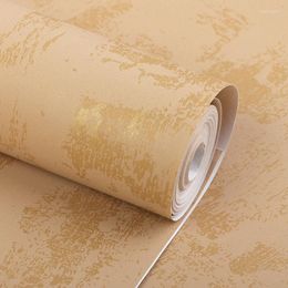 Wallpapers Papel De Parede Retro American Country Bronzing Wallpaper Bedroom Living Room Home Pure Colour Non-woven Papier Peint