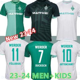 23 24 Werder Bremen SPECIAL SOCCER JERSEYS Marvin Ducksch Leonardo Bittencourt BLACK GREEN 2023 2024 FRIEDL PIEPER Men FOOTBALL SHIRTS