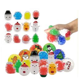 Christmas Mini Squeeze Balls with Water Beads Stress Relief Toys for Christmas Party Favors Christmas Treat Bags Gifts for Kids Girls Boys