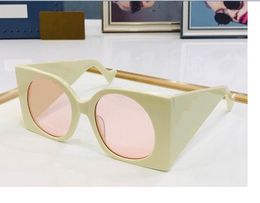 2023 unisex high quality fashion sunglasses beige width triangle plank feet fullframe pink round glasses available with box