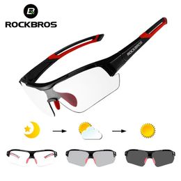 Outdoor Eyewear ROCKBROS Pochromic Cycling Sunglasses Eyewear UV400 MTB Road Bicycle Myopia Goggles For Women Men Outdoor Sports Bike Glasses 230928