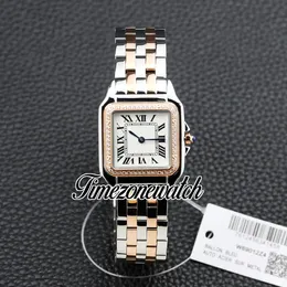 New 27mm Small Panthere de W3PN0007 Swiss Quartz Womens Watch White Dial Two Tone 18k Rose Gold Diamond Bezel Fashion Ladies Watches Timezonewatch Z01e