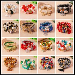 Charm Bracelets Bohemian Crystal Beads Bracelet For Women Butterfly Anchor Tree Of Life Sets Fashion Jewellery Pulseira Gifts