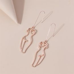 New Fashion Human Body Abstract Dangle Earrings for Women Retro Alloy Hollow Long Earring Party Jewellery Accessories Gifts286D