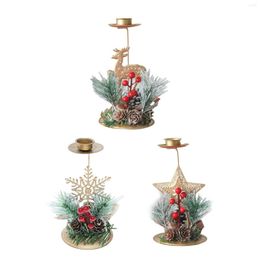 Candle Holders Christmas Holder Elegant Wedding Candleholder Metal Pillar Candlestick For Housewarming Living Room Fireplace El Decor