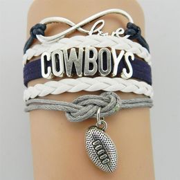 Multi-layer Cowboys Letter Infinity Football Team Braided Bracelet Sports Bangle New 260m