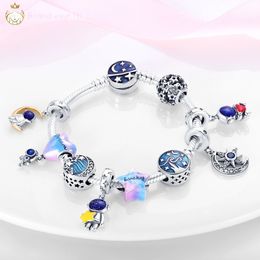 For women charms sterling silver beads Starry Sky Series Lucky Beads