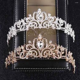Hair Clips Korean Bride Crystal Crown Jewelry Rhinestone Pageant Headbands Wedding Headpiece For Women Tiaras Birthday