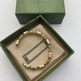 Open Lover Bangle Bracelet Luxury Designer Braclets Gold Retro For Woman Fashion Jewellery Supply272Q