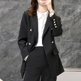 Women's Suits Casual Double Breasted Women Jackets Notched Collar Spring Blazer Jacket Autumn Female Outerwear Elegant Ladies Coat