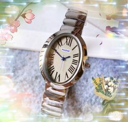 Oval Shape Roman Dial Women Lovers Watch quartz battery super Sapphire Glass Tank Series Clock all the crime fine stainless steel band wristwatch gifts