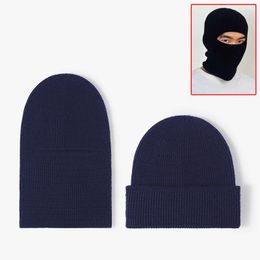 Berets Funny Cute Winter Hats For Women Man Thick Knit Beanies Balaclava Cap Unisex Bonnets Gorro 2 Ways Wear