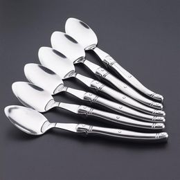 Spoons 8 5'' Laguiole Dinner Spoon Stainless Steel Tablespoon Silverware Hollow Long Handle Public Large Soup Rice Cutle271q