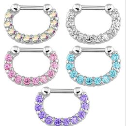 Rings & Studs Jewelry30Pcs Rhinestone Crystal Hoops Unisex Surgical Steel Cz Septum Clicker Nose Ring Piercing Body Jewellery Drop D2351