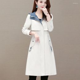 Women's Trench Coats Mid Length 2023 Spring And Autumn Korean Edition Shows Slim Waist Fit Versatile Over Knee Women Coat Fashion Trend