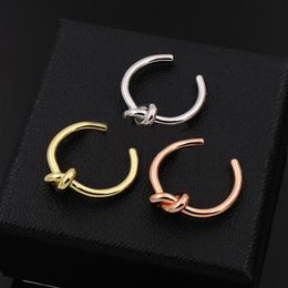 fashion Models Simple Personality Street Single Kink Ring Copper rose Gold silver Colour into Open Ring for woman314E