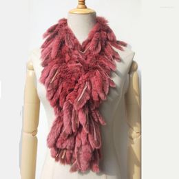 Scarves 2023 Women Winter Red Rex Fur Scarf Tassel Fashion Warm Soft Natural High-quality Neck Warmer Femme