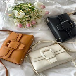 Fashion all-match leather shoulder bags retro simple solid Colour Women's purse chain cream bag Crossbody handbag218z