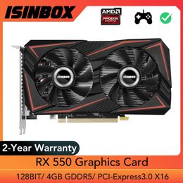 ISINBOX RX 550 Graphics Card GDDR5 4Gb 128Bit Gaming Video Card For AMD Radeon RX550 4 Gb PCIE PCI-E3.0 HD DP DVI Slots PC GPU