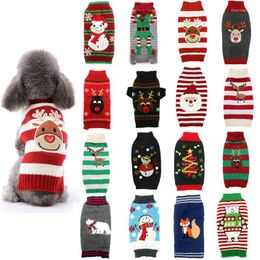 Dog Apparel Christmas Sweater Cute Cartoon Reindeer Xmas Pet Costume Puppy Cat Warm Clothes For Small Dogs Chihuahua Pug Winter Clothing