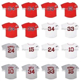 qqq8 Air01 2004 Retro Manny Ramirez Jersey 2007 David 34 Ortiz 15 Dustin Pedroia 33 Jason Varitek 10 Coco Crisp Red White Grey Vintage Baseball Jerseys