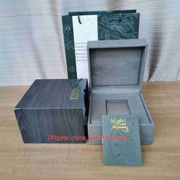 Luxury High Quality Watches Boxes Royal Oak Offshore Original Watch Box Papers Green Wood Leather Handbag For 15202 15710 15500 26219w