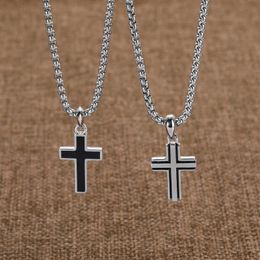 Schnürsenkel Luxus Halsketten Designer Cross Halskette Mode Achatlinie Anhänger Retro Zirkon Männer Geburtstagsgeschenk