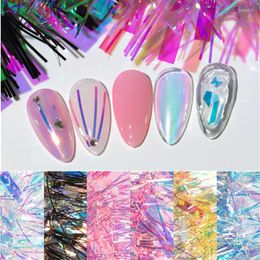 Nail Stickers Laser Aurora Sticker Candy Glass Paper Transfer Foil DIY Design Nails Art Decorations Supplies Manicure Accessories