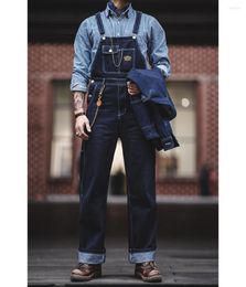 Erkekler Erkekler Erkekler/Kadınlar 2023 Retro Birincil Denim Amekaji Çalışma Suklatıcıları Amerikan Vintage Homme Orijinal