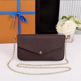 Designer Wallet Luxury Brand Purse Single Chains Zipper bag Wallets Women HandBags Tote Real Leather Bags Lady Plaid Purses Duffle335t