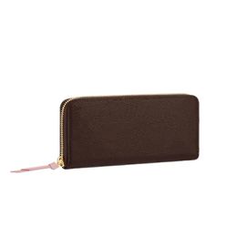 High Quality CLEMENCE Designers pu Leather Single Zipper Wallets Luxury Coin Purse Card Holder Long Clutch Wallet With Box serial 278g