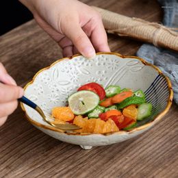 Bowls Creative Japanese Style Ceramic Tableware Hand-painted Blue Rain Salad Bowl Fruit Dessert Breakfast Underglaze